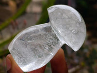 Polished Clear Quartz and Girasol Mushrooms x 12 From Madagascar