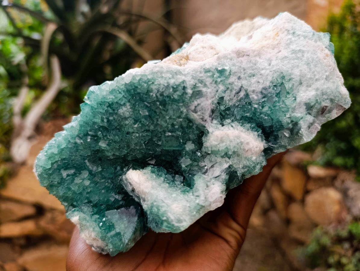 Natural Cubic Green Fluorite Cluster Specimen x 1 From Mandrosonoro, Madagascar