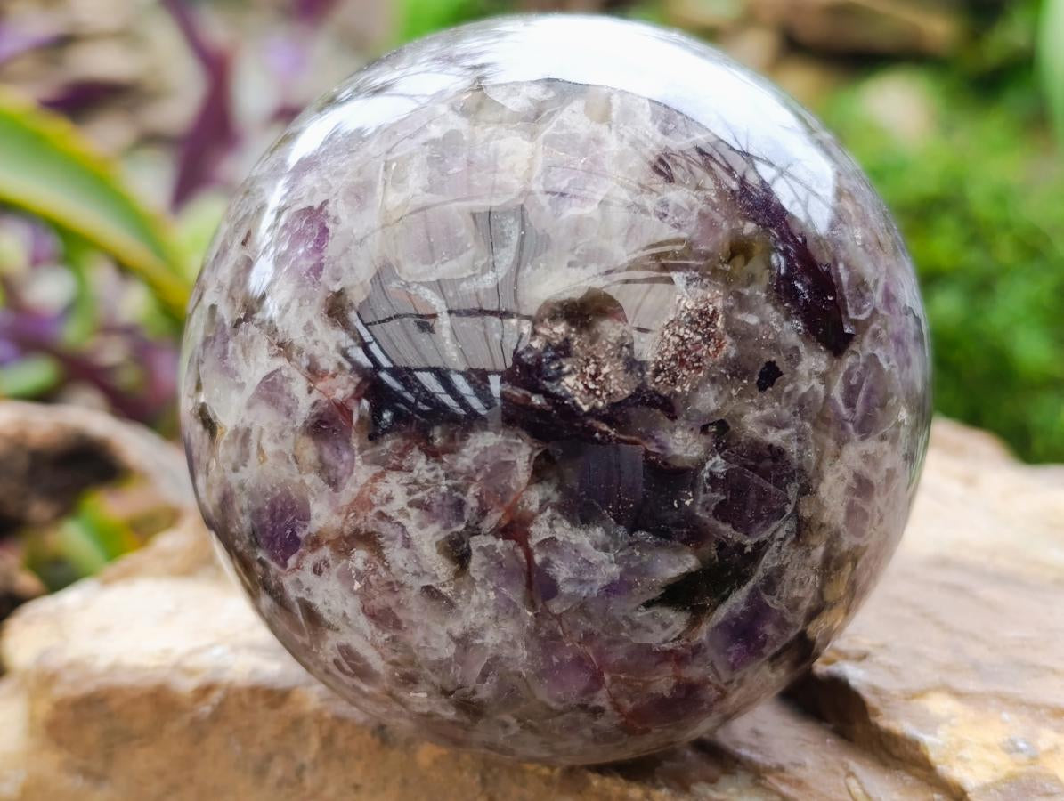 Polished Large Chevron Amethyst Sphere x 1 From Madagascar