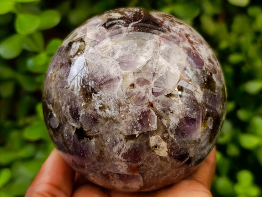 Polished Large Chevron Amethyst Sphere x 1 From Madagascar