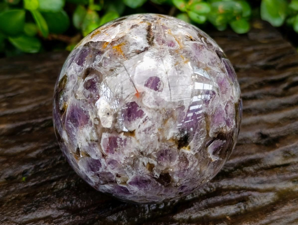 Polished Large Chevron Amethyst Sphere x 1 From Madagascar