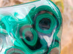 Polished Flower Banded Malachite Free Forms x 3 From Congo - Toprock Gemstones and Minerals 