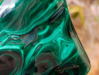 Polished Flower Banded Malachite Free Forms x 3 From Congo