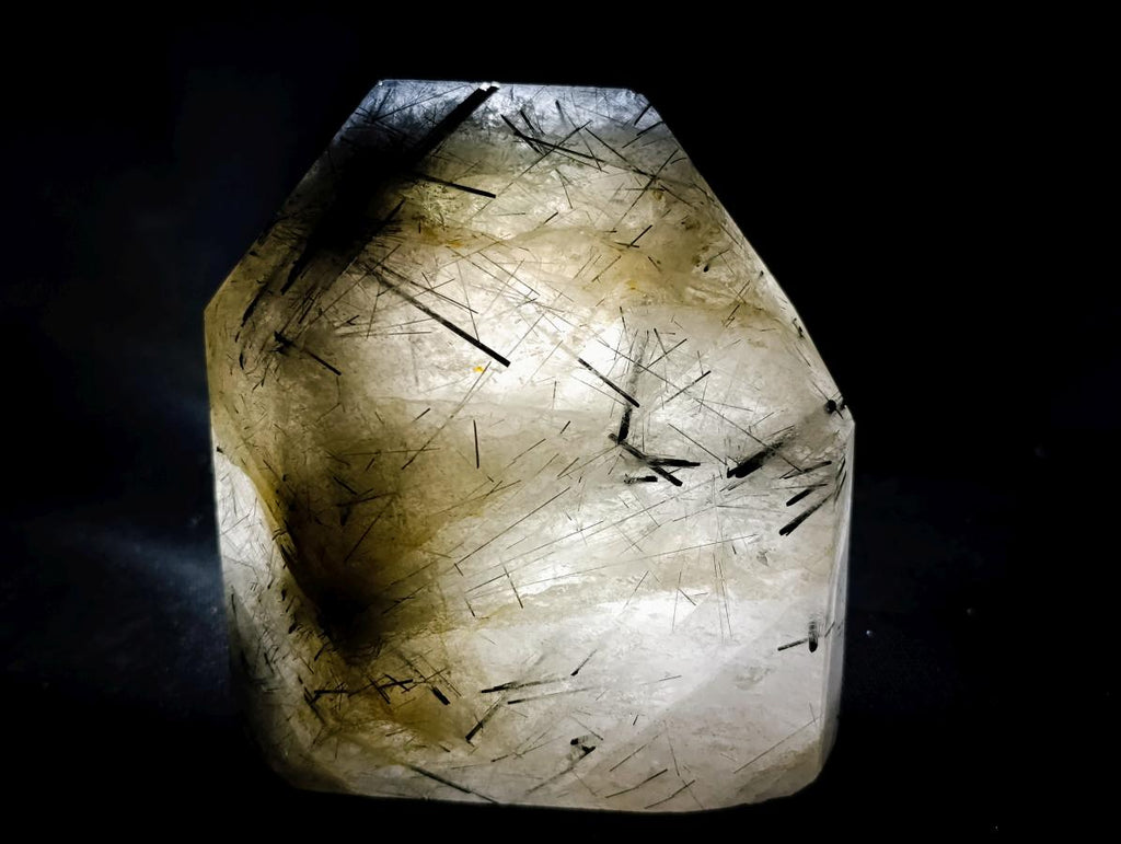 Polished Quartz Crystals With Tourmalinated Inclusions x 2 From Madagascar