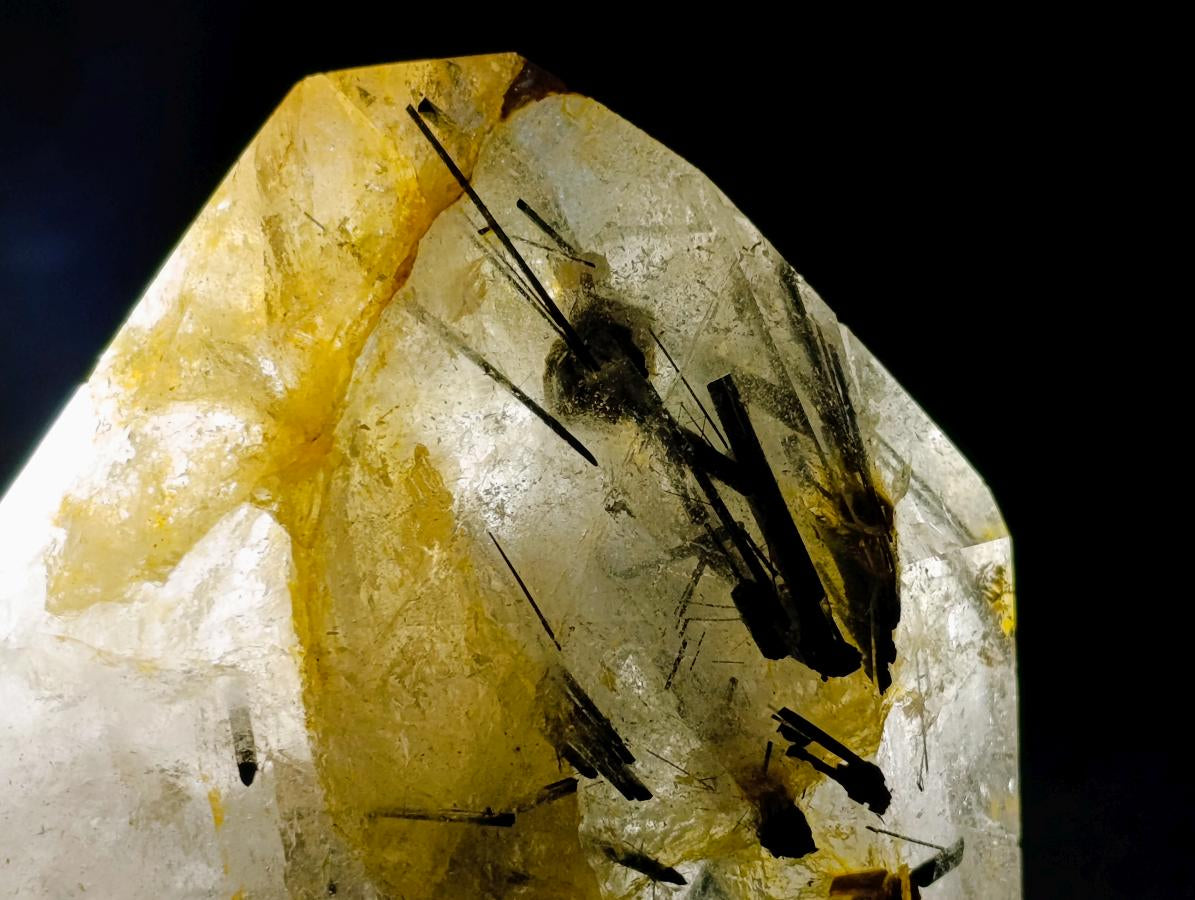 Polished Quartz Crystals With Tourmalinated Inclusions x 2 From Madagascar