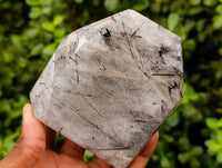 Polished Quartz Crystals With Tourmalinated Inclusions x 2 From Madagascar