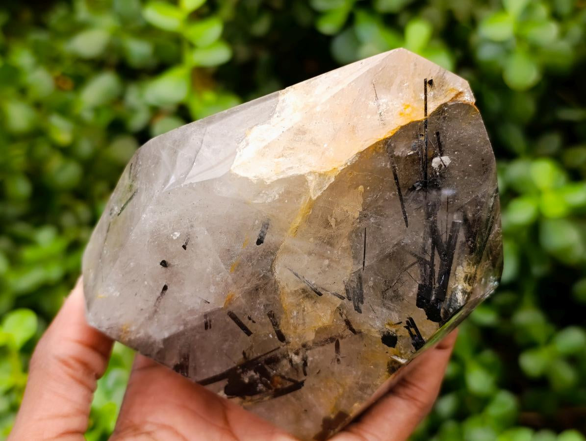 Polished Quartz Crystals With Tourmalinated Inclusions x 2 From Madagascar