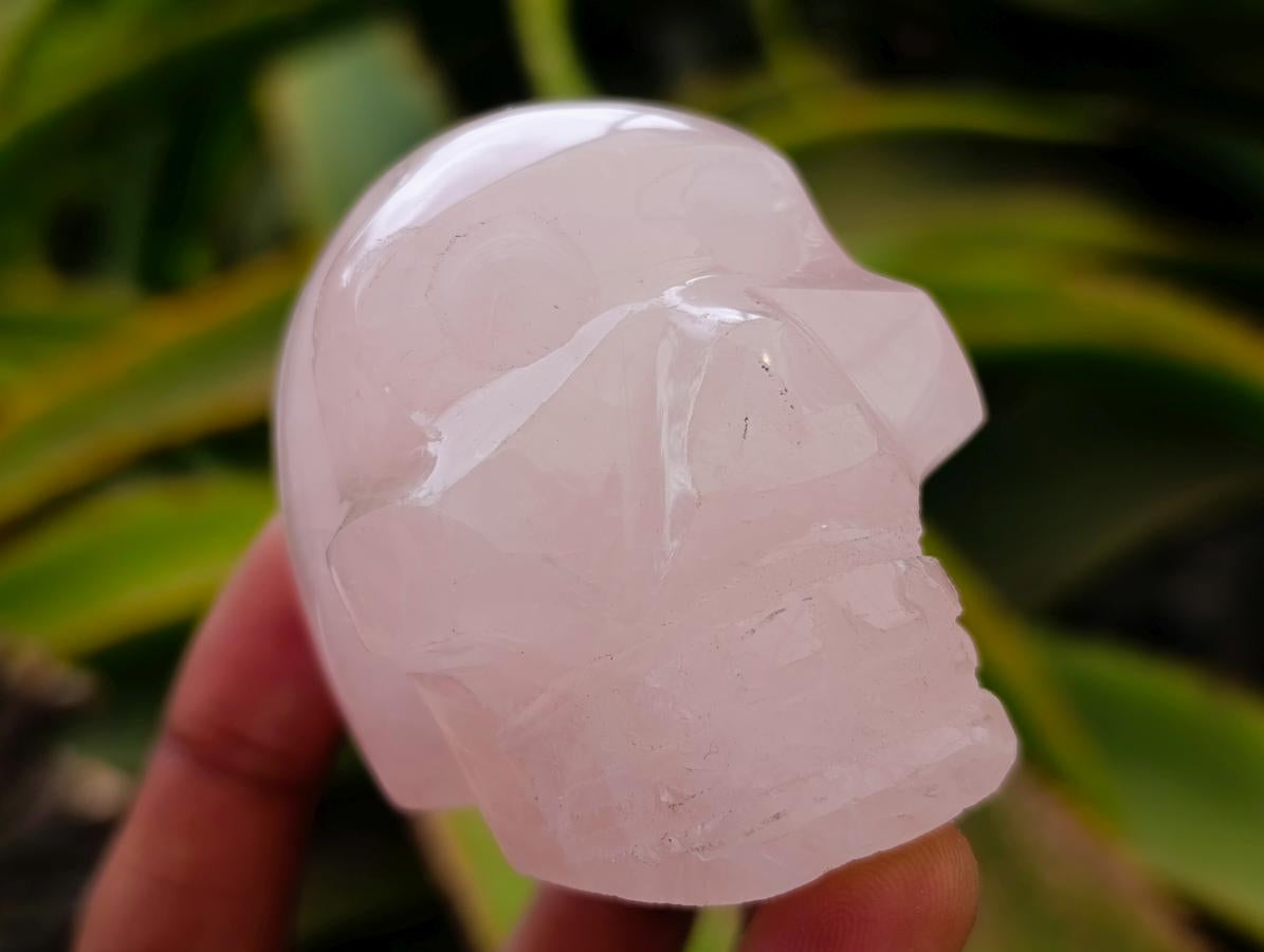 Hand Made Gemmy Rose Quartz Skulls x 4 From Madagascar
