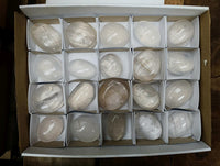 Polished Girasol Pearl Quartz Palm Stones x 20 From Ambatondrazaka, Madagascar