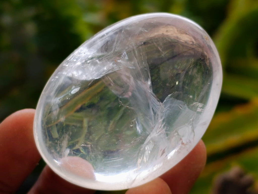 Polished Girasol Pearl Quartz Palm Stones x 20 From Ambatondrazaka, Madagascar - Toprock Gemstones and Minerals 