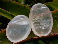 Polished Girasol Pearl Quartz Palm Stones x 20 From Ambatondrazaka, Madagascar
