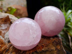 Polished Gemmy Star Rose Quartz Spheres x 6 From Madagascar