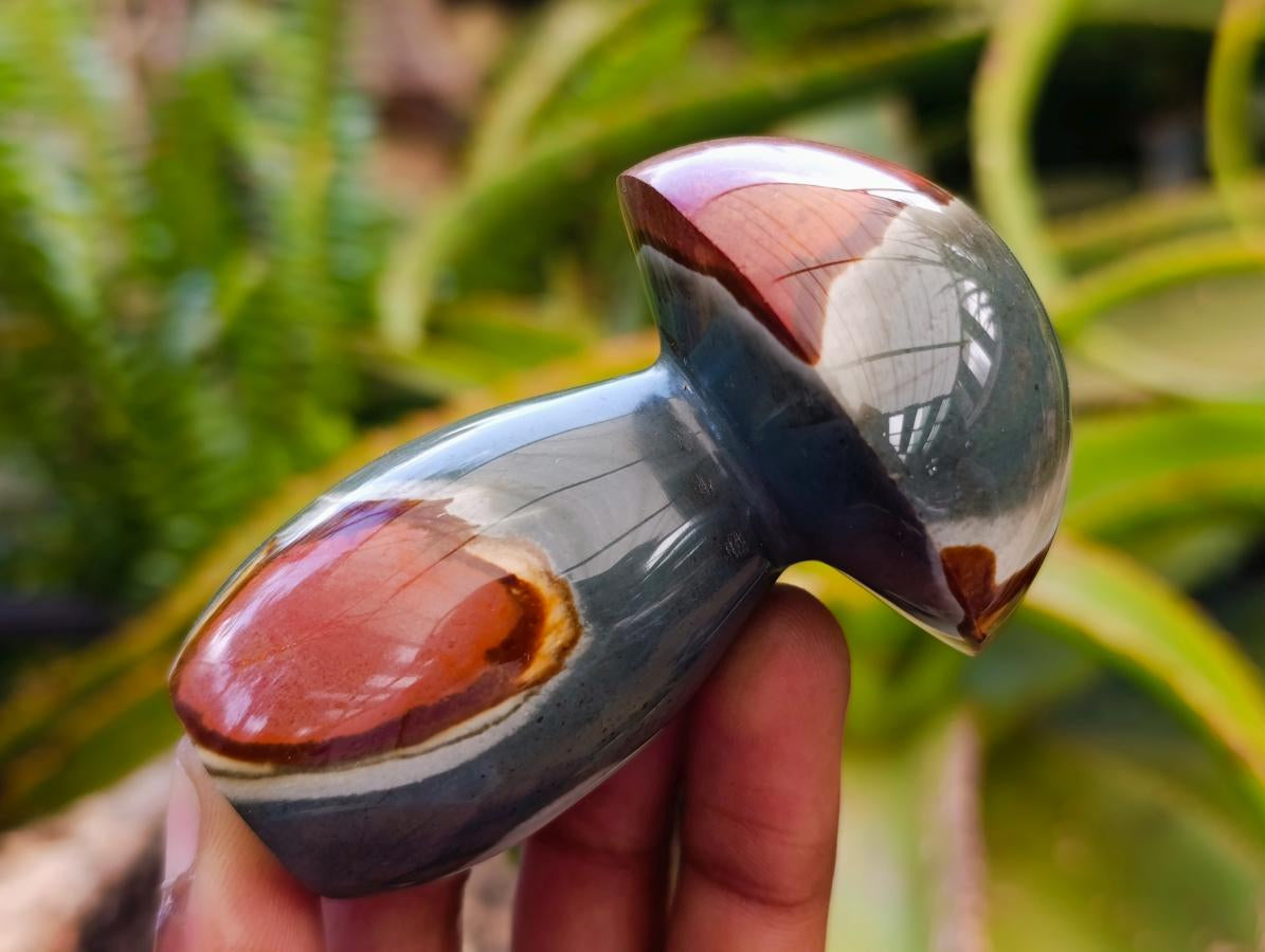 Polished Polychrome Jasper Mushrooms x 6 From NW Coast, Madagascar