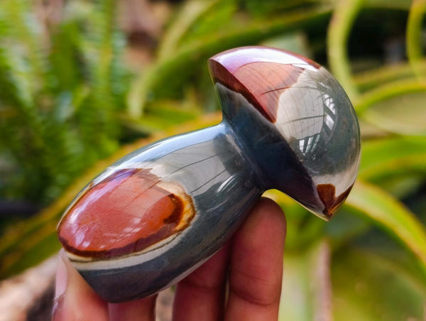 Polished Polychrome Jasper Mushrooms x 6 From NW Coast, Madagascar