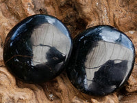 Polished Black Tourmaline Galets x 35 From Madagascar