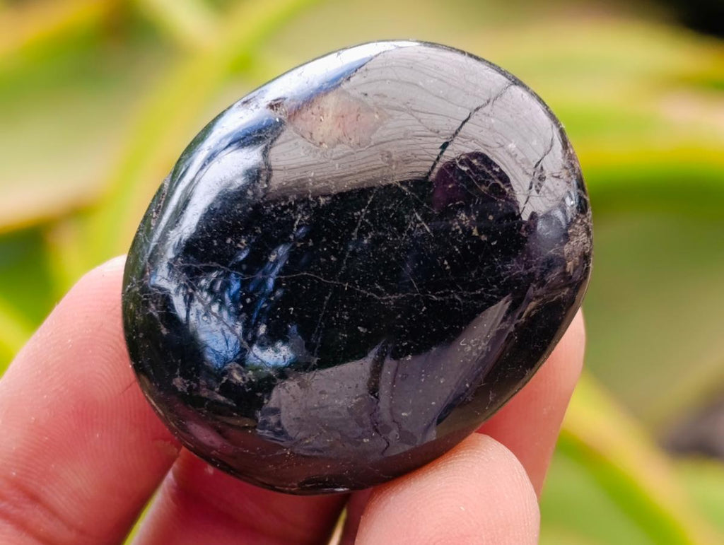Polished Black Tourmaline Galets x 35 From Madagascar