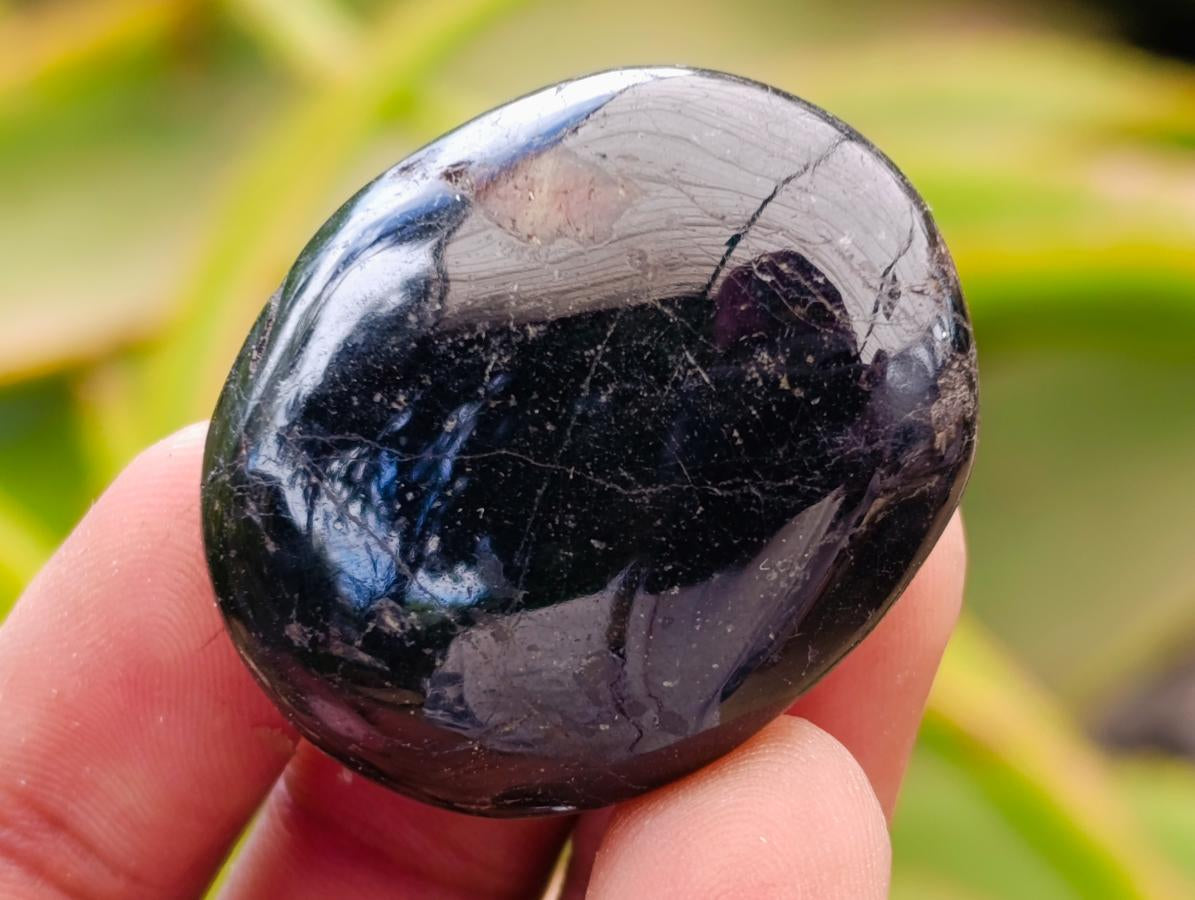 Polished Black Tourmaline Galets x 35 From Madagascar