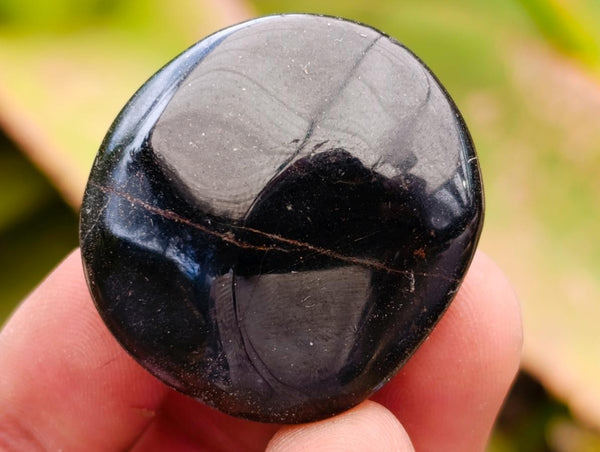Polished Black Tourmaline Galets x 35 From Madagascar