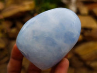 Polished Blue Calcite Standing Free Forms x 6 From Madagascar