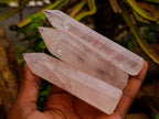 Polished Gemmy Rose Quartz Crystals x 12 From Madagascar