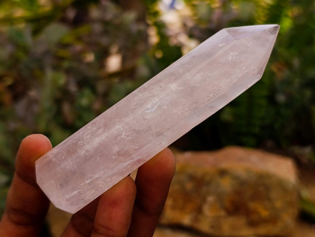 Polished Gemmy Rose Quartz Crystals x 12 From Madagascar