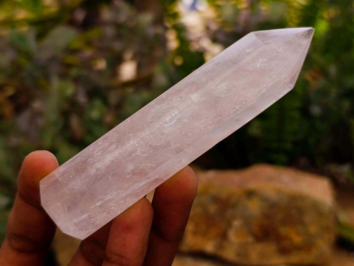 Polished Gemmy Rose Quartz Crystals x 12 From Madagascar