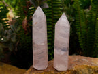 Polished Gemmy Rose Quartz Crystals x 12 From Madagascar
