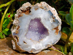 Polished Agate Amethyst Geodes x 3 From Maintirano, Madagascar
