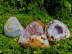 Polished Agate Amethyst Geodes x 3 From Maintirano, Madagascar
