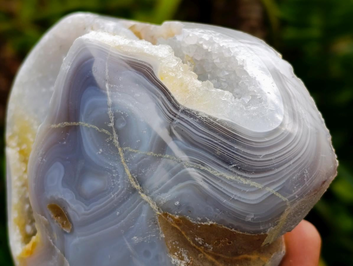 Polished Agate Amethyst Geodes x 3 From Maintirano, Madagascar