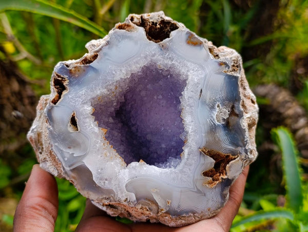 Polished Agate Amethyst Geodes x 3 From Maintirano, Madagascar