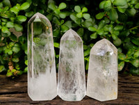 Polished Clear Quartz Crystals x 3 From Madagascar