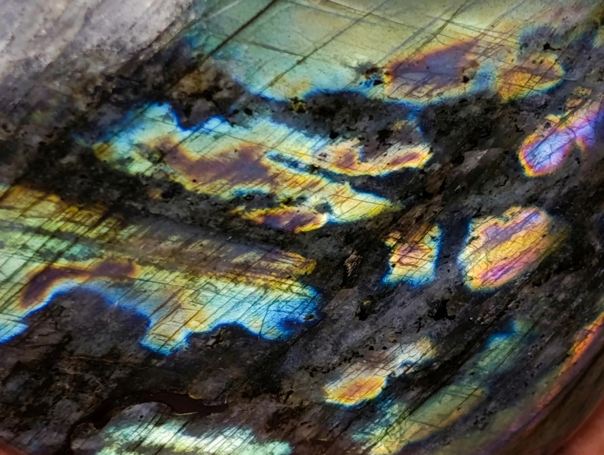 Polished Rare Purple Sunset Flash Labradorite Standing Free Forms x 2 From Madagascar