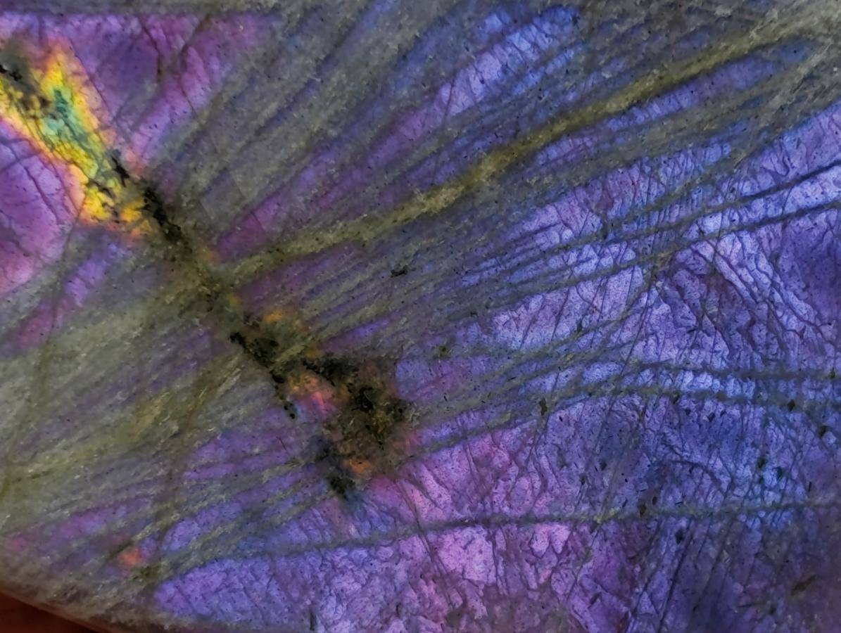 Polished Rare Purple Sunset Flash Labradorite Standing Free Forms x 2 From Madagascar