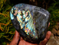 Polished Rare Purple Sunset Flash Labradorite Standing Free Forms x 2 From Madagascar