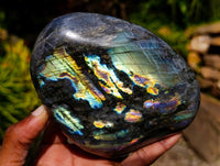 Polished Rare Purple Sunset Flash Labradorite Standing Free Forms x 2 From Madagascar