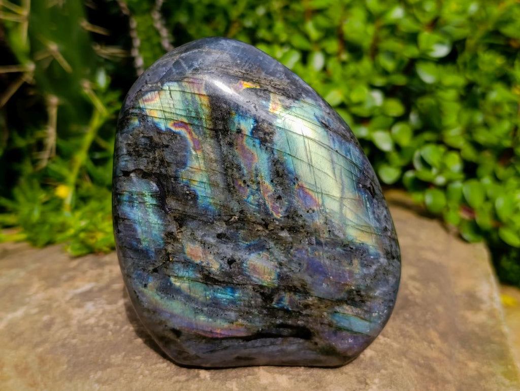Polished Rare Purple Sunset Flash Labradorite Standing Free Forms x 2 From Madagascar