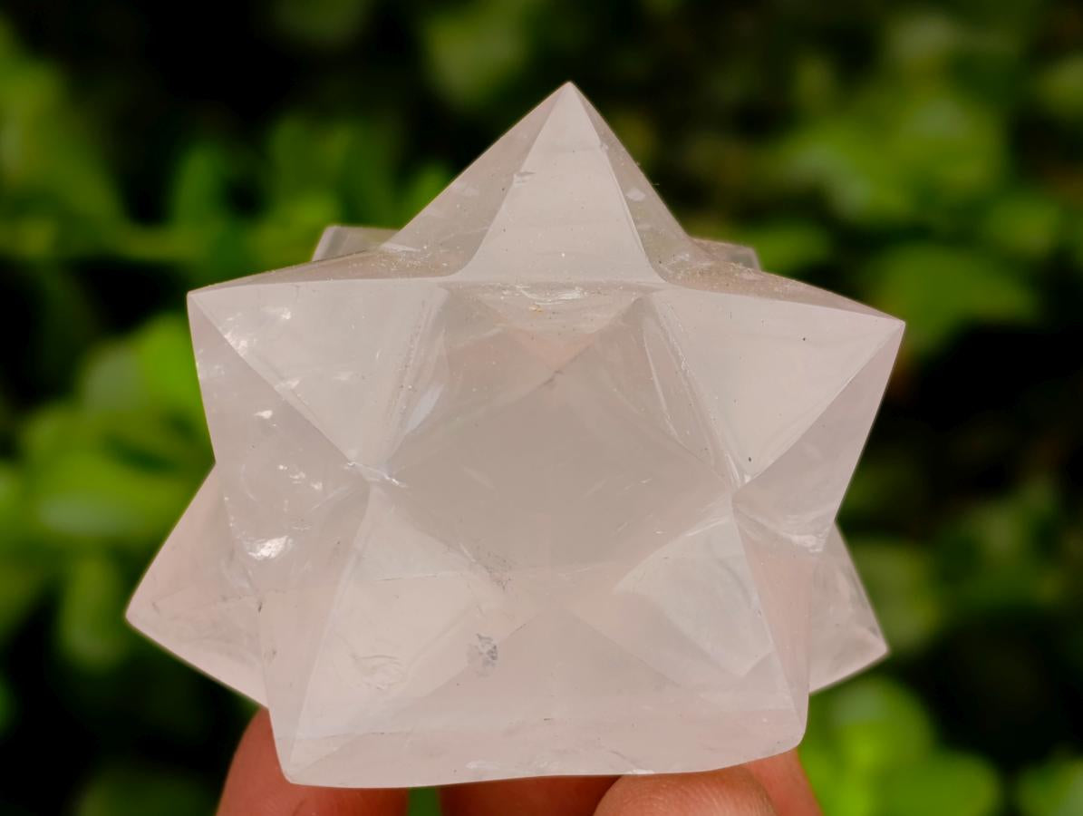 Hand Made Gemmy Rose Quartz Merkabahs x 4 From Madagascar