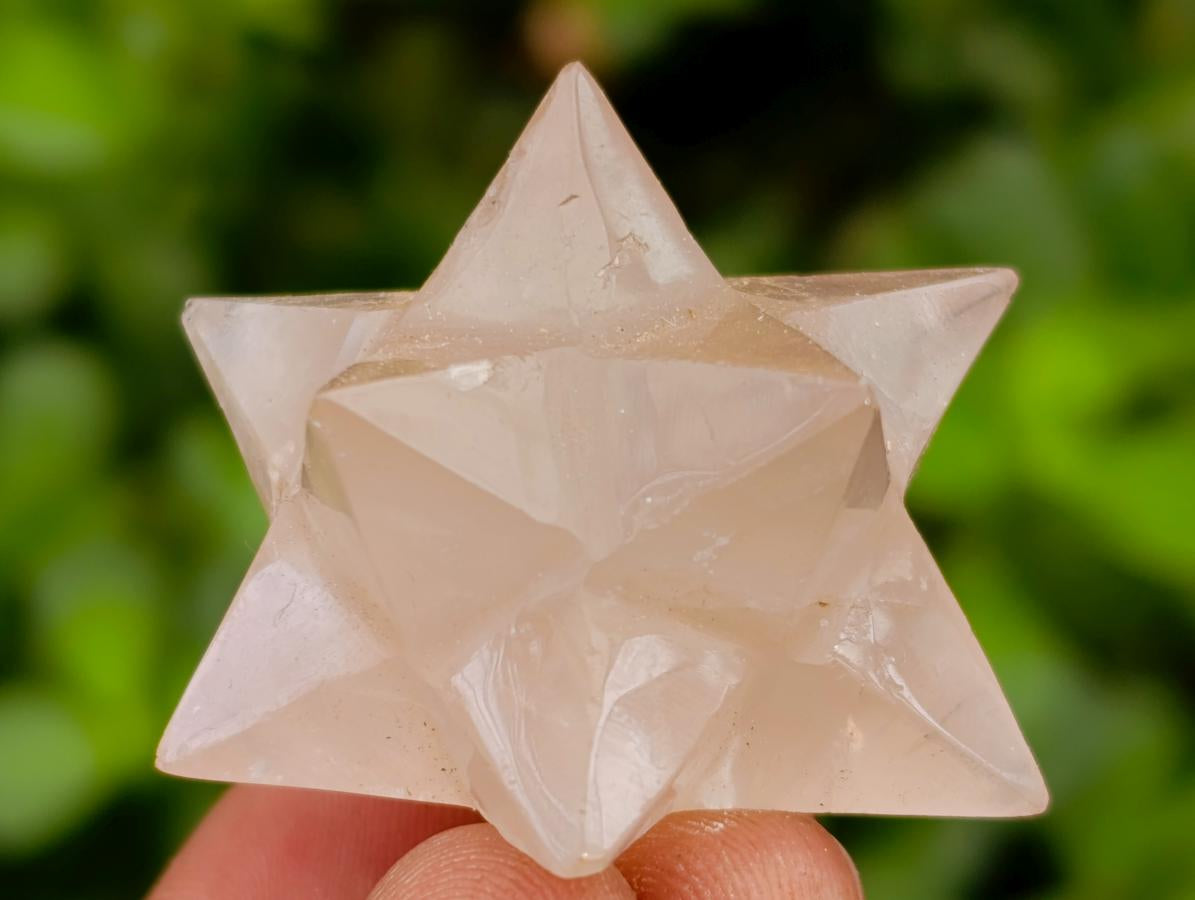Hand Made Gemmy Rose Quartz Merkabahs x 4 From Madagascar