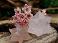 Hand Made Gemmy Rose Quartz Merkabahs x 4 From Madagascar