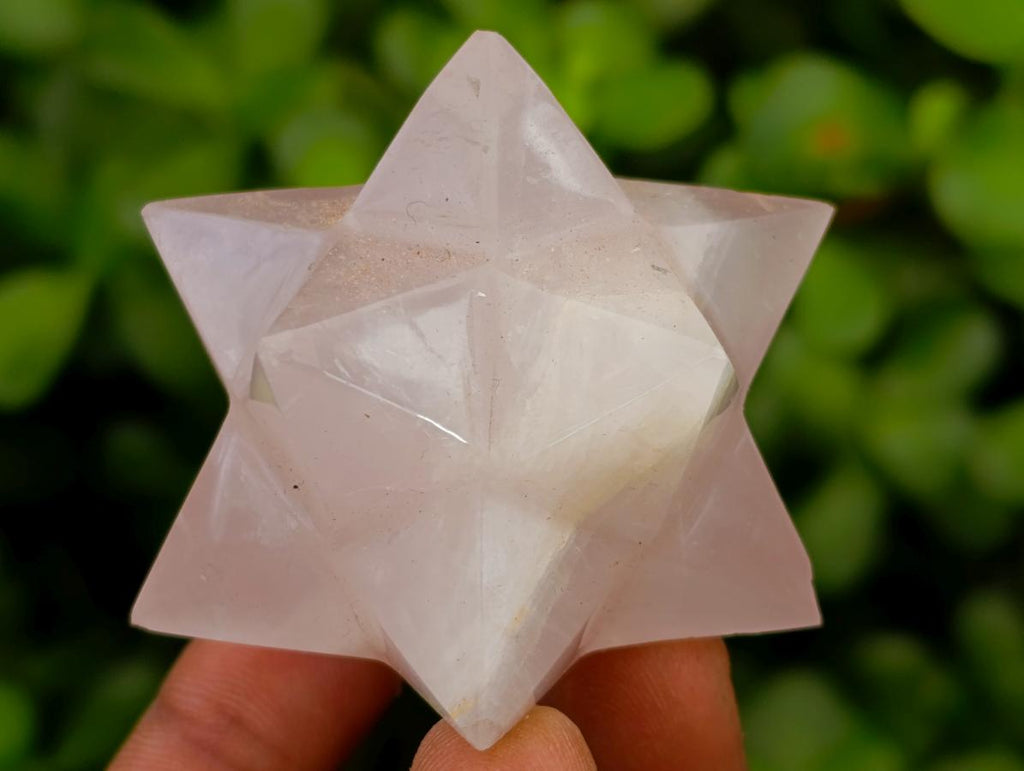 Hand Made Gemmy Rose Quartz Merkabahs x 4 From Madagascar