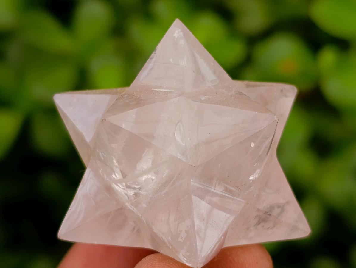 Hand Made Gemmy Rose Quartz Merkabahs x 4 From Madagascar