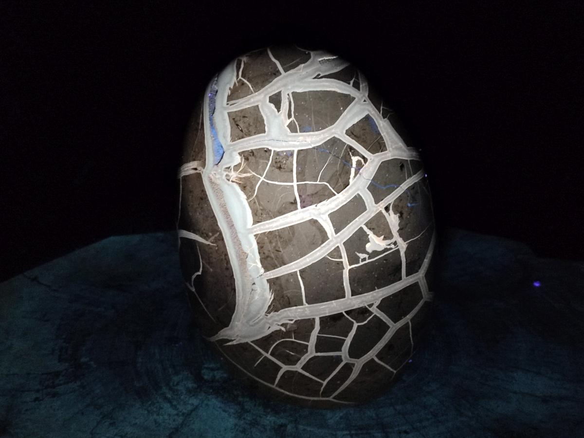 Polished XL Septerye Sauvage "Dragons Egg" Geode Standing Free Form x 1 From Mahajanga, Madagascar