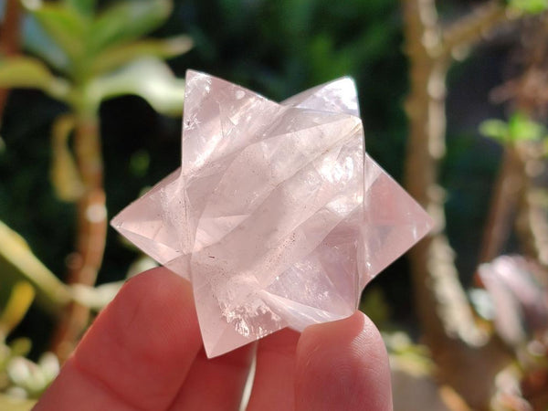 Hand Made Gemmy Rose Quartz Merkabahs x 4 From Madagascar