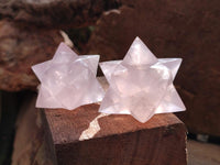 Hand Made Gemmy Rose Quartz Merkabahs x 4 From Madagascar
