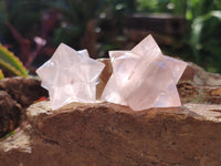 Hand Made Gemmy Rose Quartz Merkabahs x 4 From Madagascar