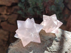 Hand Made Gemmy Rose Quartz Merkabahs x 4 From Madagascar