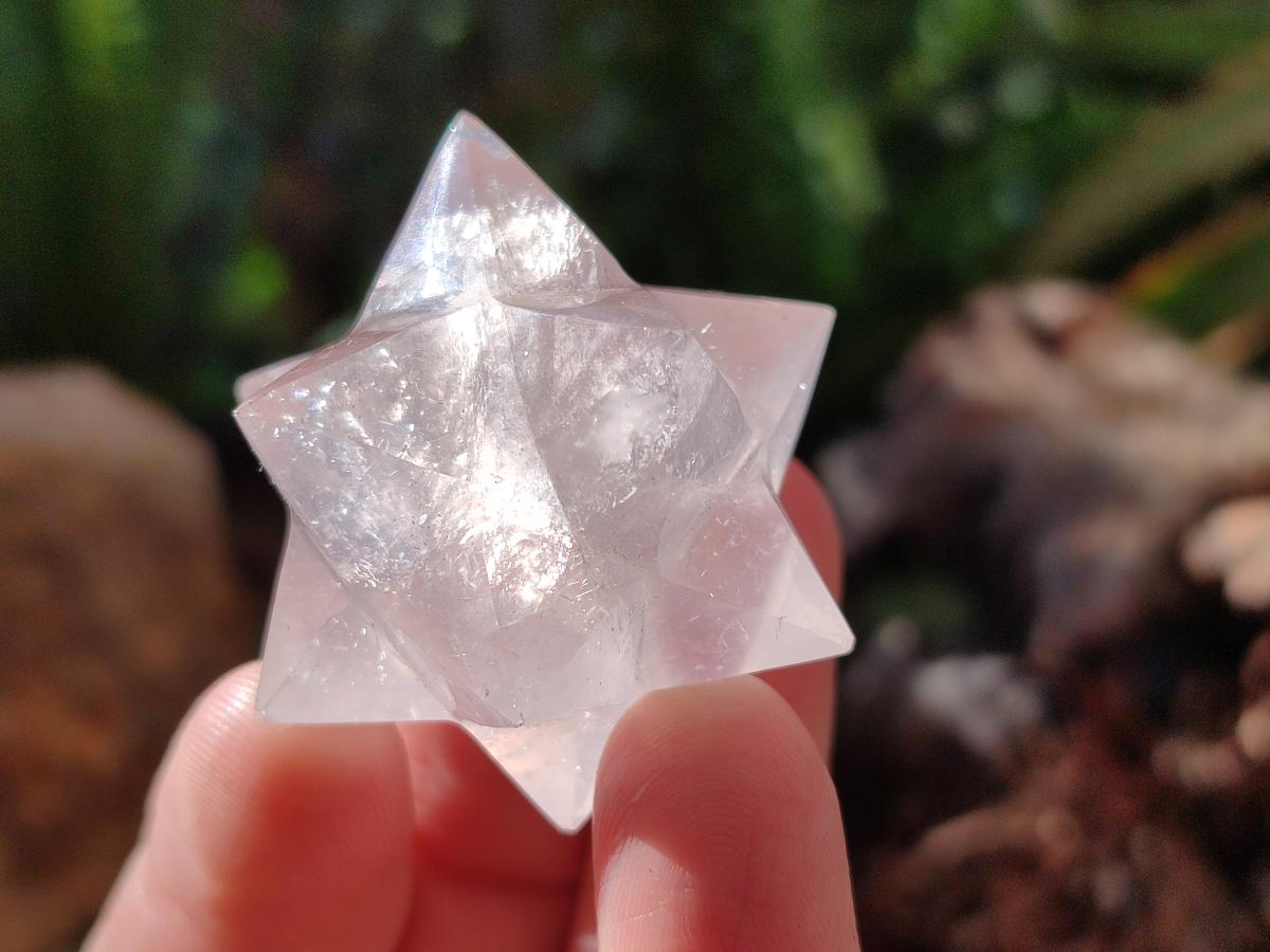 Hand Made Gemmy Rose Quartz Merkabahs x 4 From Madagascar