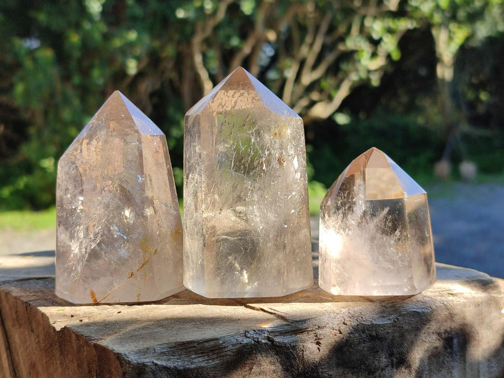 Polished Phantom Smokey Quartz Crystals x 6 From Madagascar