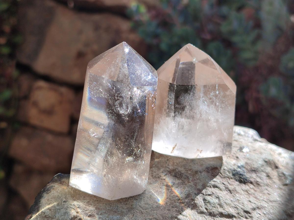 Polished Phantom Smokey Quartz Crystals x 6 From Madagascar